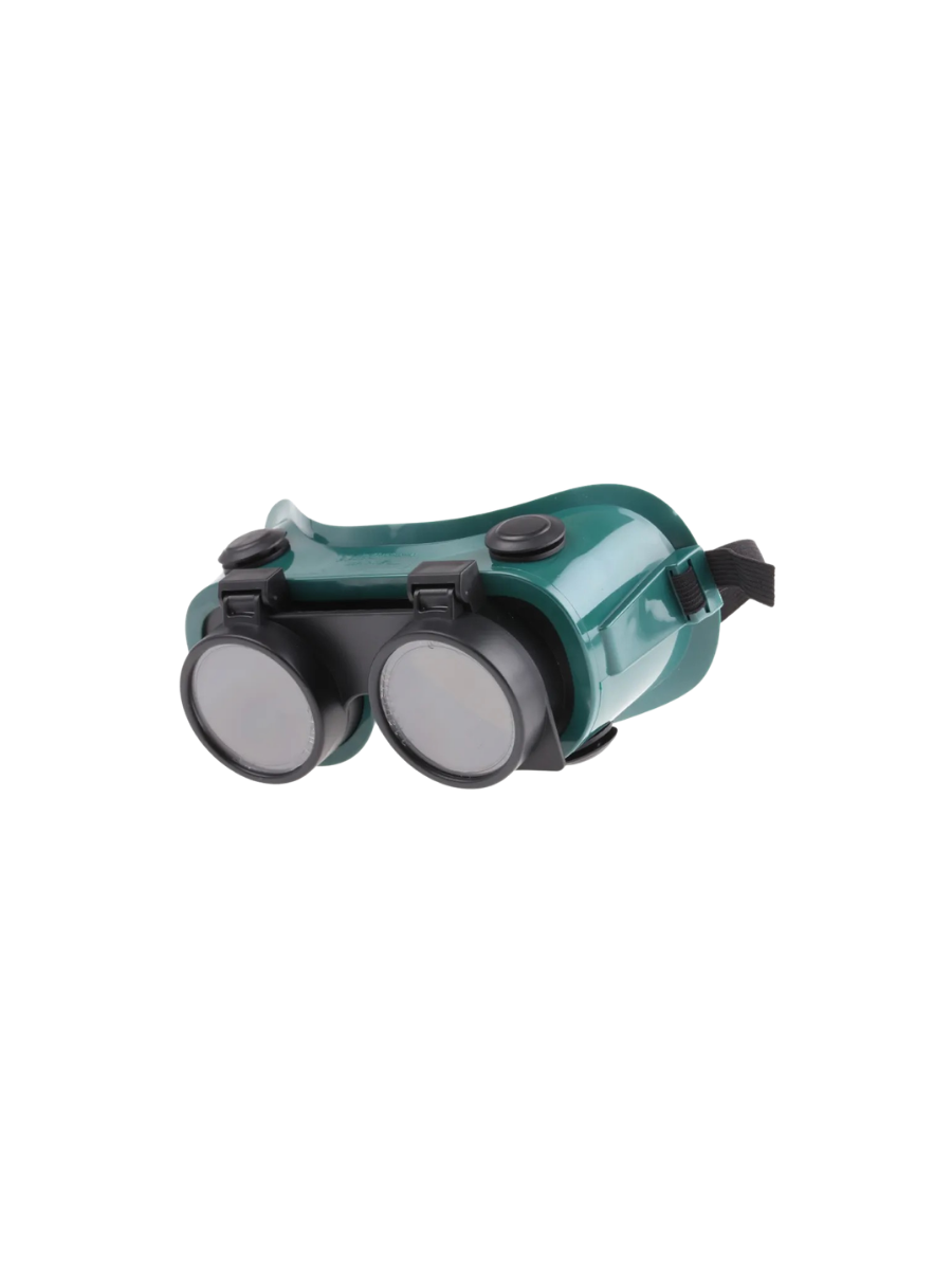 Welding Goggles with Round Glass Lens, Heat Resistant Protective Eye Goggles for Welding, Cutting, Grinding & Industrial Safety
