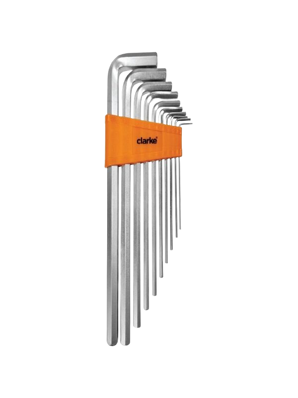 CLARKE AKSL1/16-3/8C  ALLEN KEY SET LONG 1/16" - 3/8" (9PCS SET)