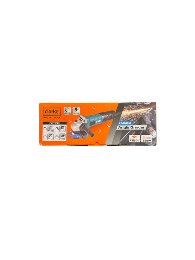 Clarke CLAG800 4.5" Angle Grinder 800w (side switch)