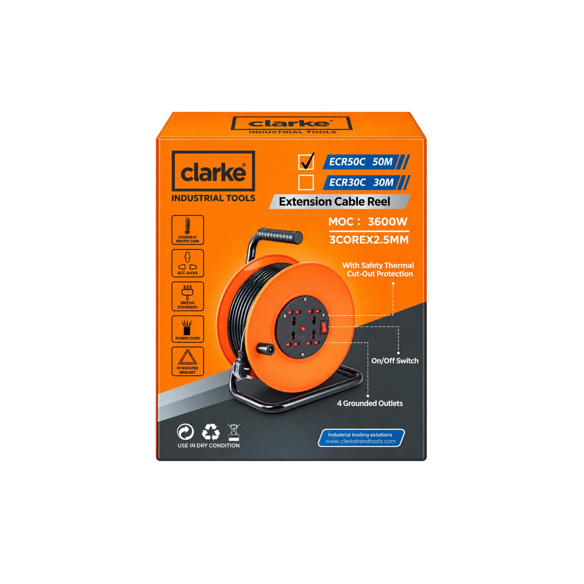 CLARKE ECR50C CABLE REEL 50MTR