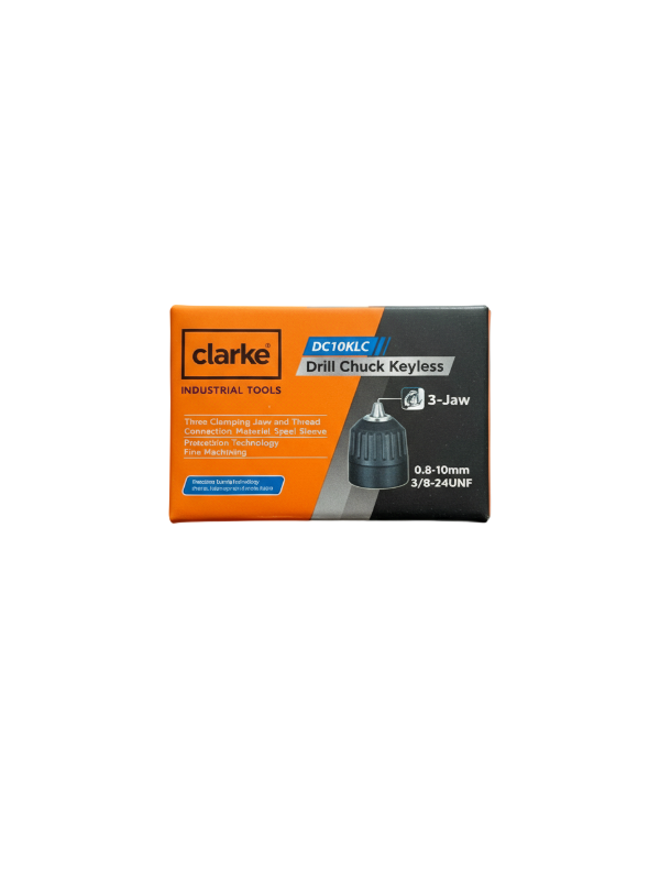 CLARKE DC10KLC DRILL CHUCK 10MM KEYLESS 0.8-10MM 3/8-24UNF