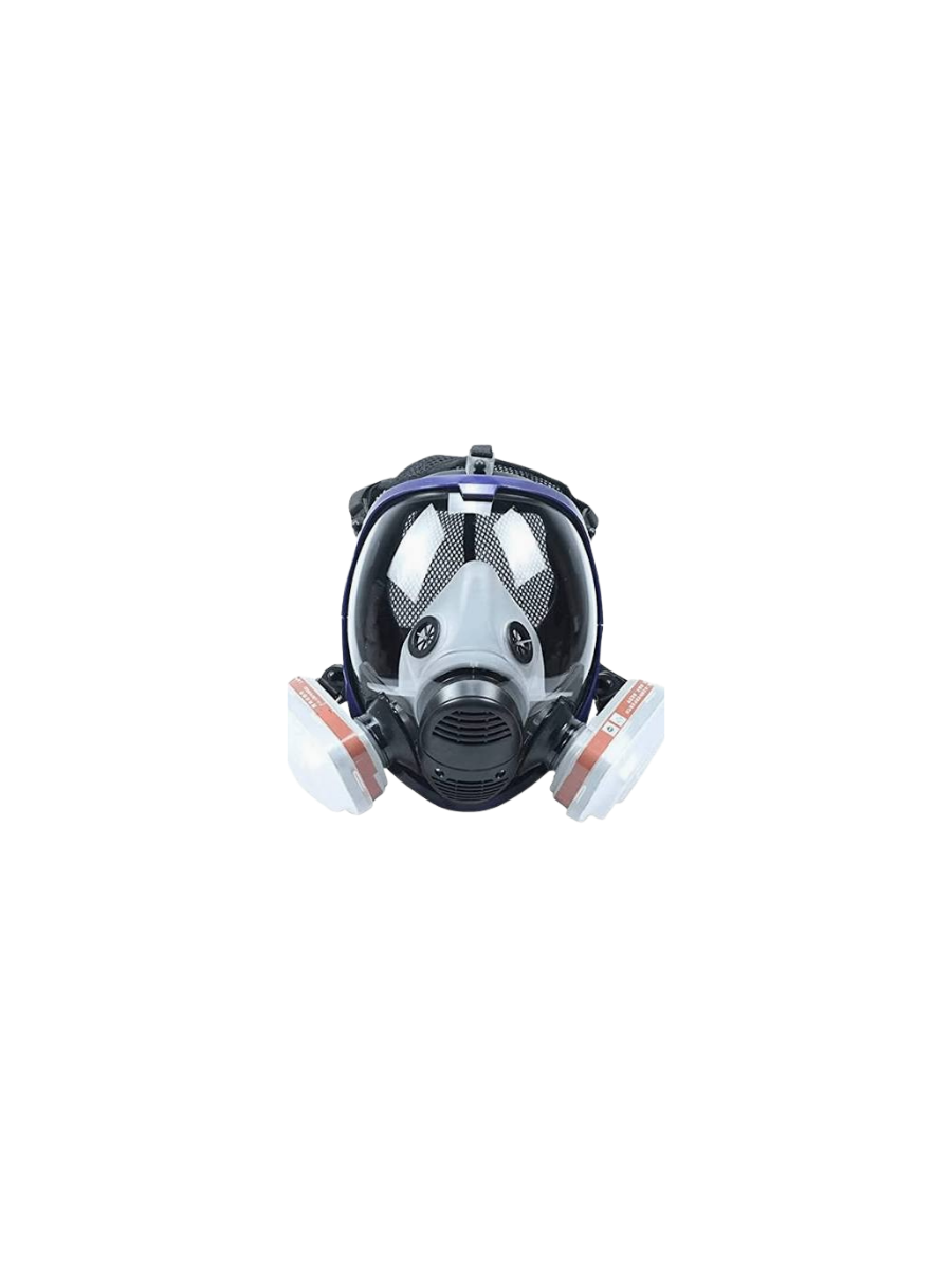 Full Face Respirator Mask, Reusable Protective Gas Mask with Dual Filter Compatibility, Anti-Dust & Chemical Fume Protection, Adjustable Fit
