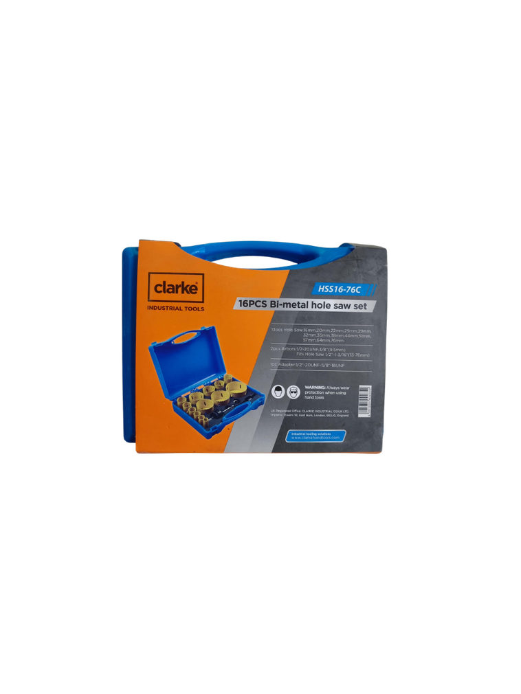 CLARKE HSS16-76C  HOLE SAW SET 16-76MM