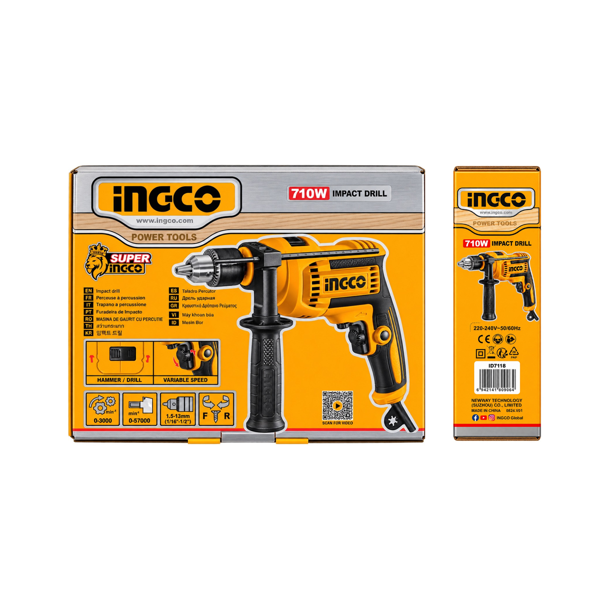 INGCO ID7118 13MM HAMMER DRILL