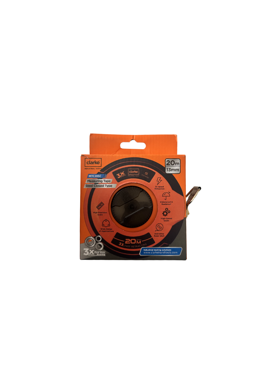 CLARKE MTC20SC MEASURING TAPE CLOSE 20MTR STEEL