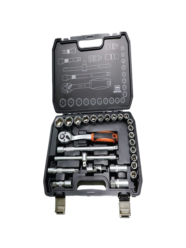 CLARKE SS10-32CL SOCKET SET 10MM - 32MM 1/2" DRV (27PC)