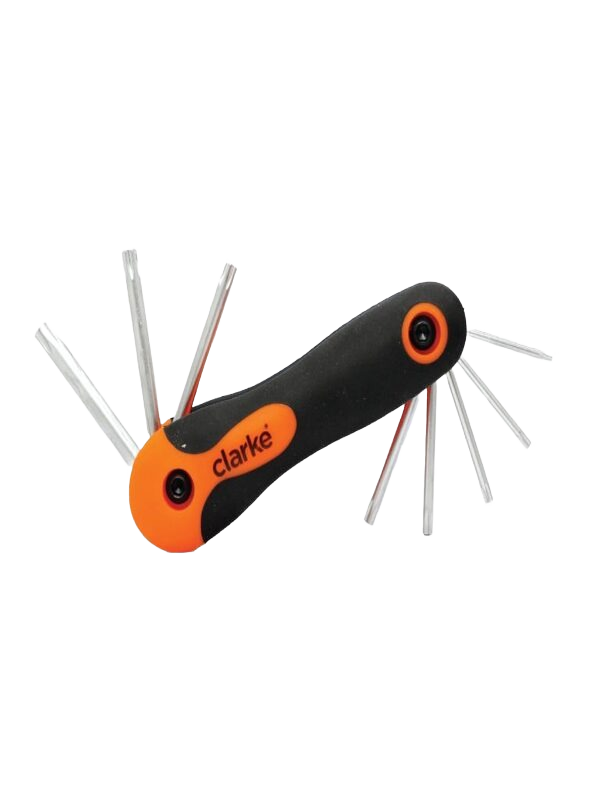 CLARKE TAKSFC  TORX ALLEN KEY SET FOLDING T9-T40 (8PCS SET)