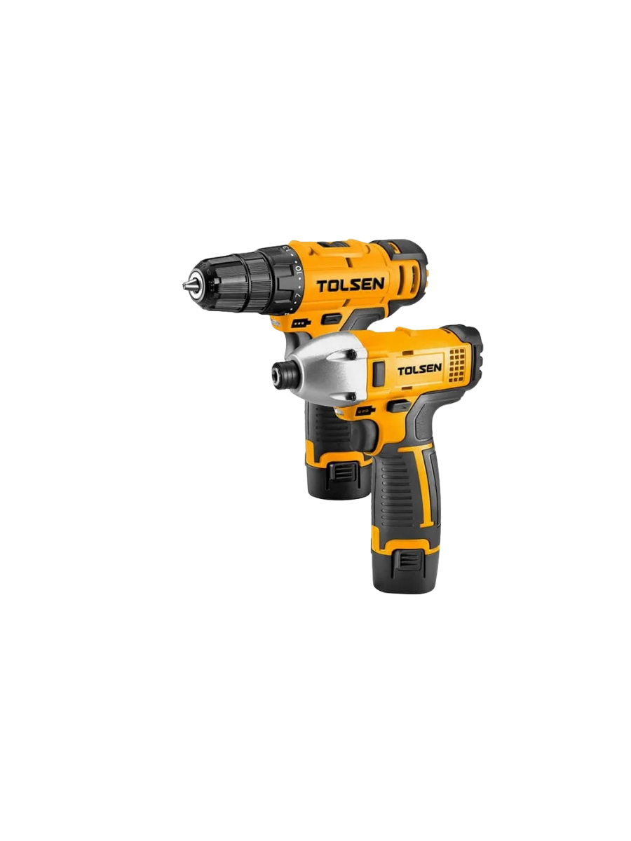 TOLSEN 12V LI-ION CORDLESS DRILL & IMPACT DRIVER SET 79038