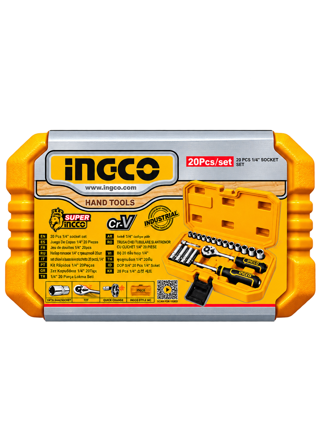 INGCO HKTS14201 SOCKET SET 1/4" 20PC
