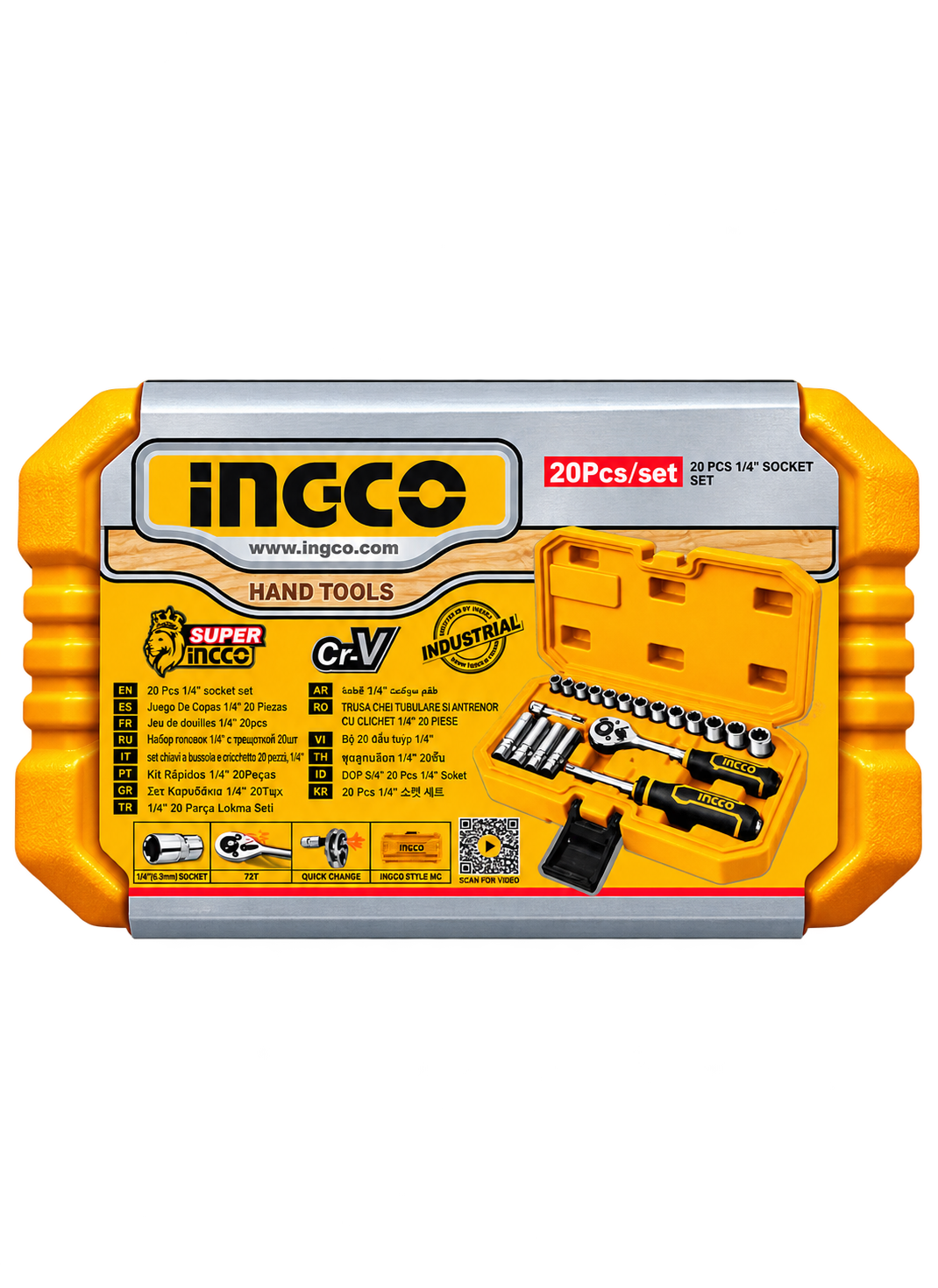 INGCO HKTS14201 SOCKET SET 1/4" 20PC